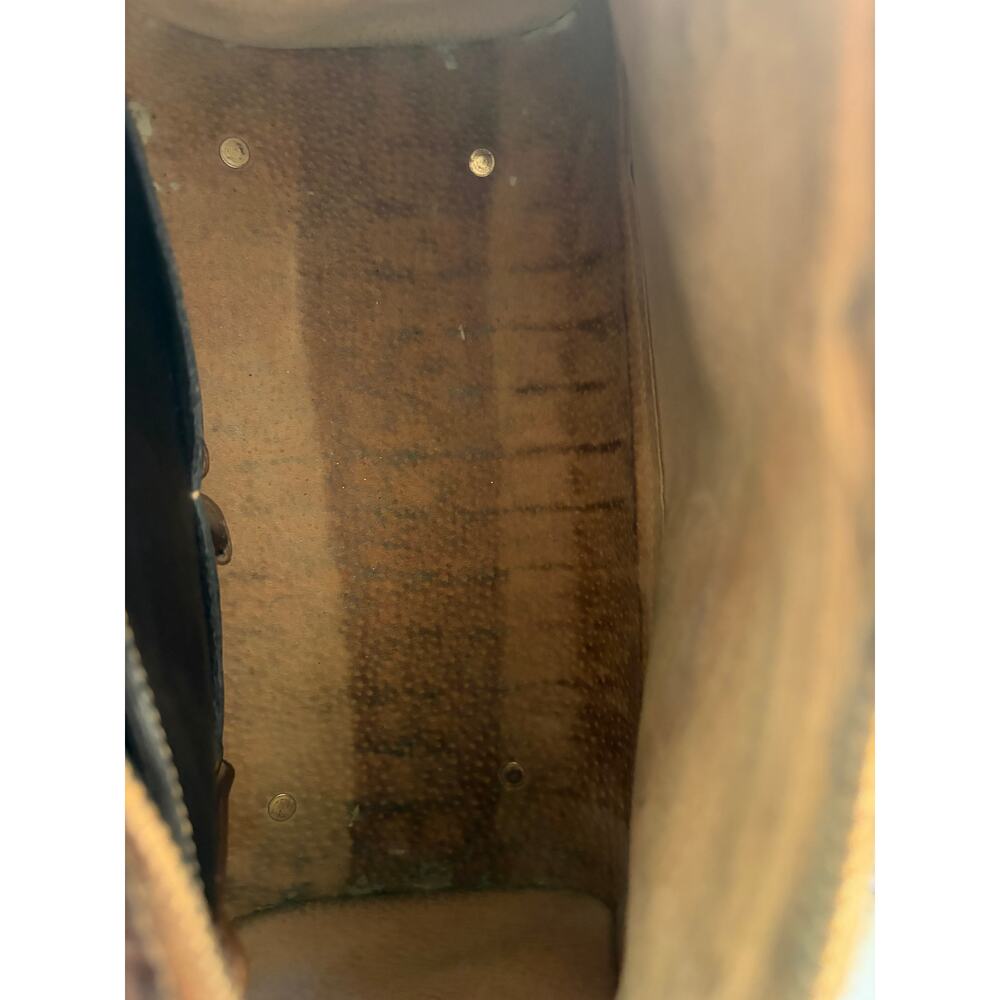 Vintage Brahmin Tuscan Leather Satchel Crossbody Bag-Black and Brown Made in USA - Picture 12 of 12